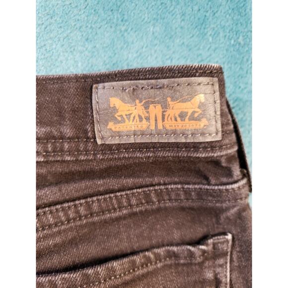 Levis 505 Jeans Size 6 Womens Black Denim Pull On Pants Mid Rise Ladies Straight - Picture 13 of 14